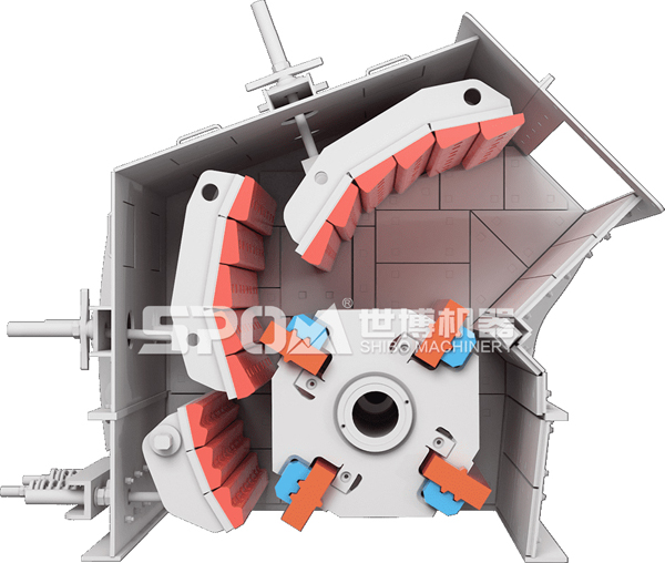 反击式破碎机的3D结构图